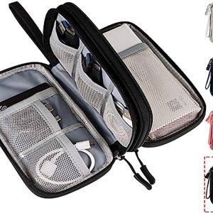 CAOODKDK Electronics Accessories Organizer Pouch Bag, Travel Universal Organizer for Cable, Charger, Phone, SD Card, Business Travel Gadget Bag